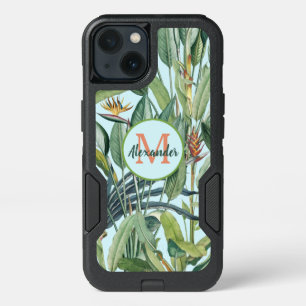 Tropical Jungle Banana Tree Strelitzia Monogram iPhone 13 Case