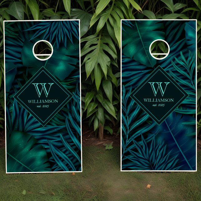 Tropical Jungle Beach House Cornhole Set (Tropical Jungle Beach House Cornhole Set)