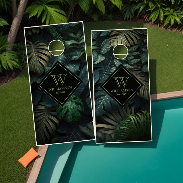Tropical Jungle Beach House Cornhole Set (Tropical Jungle Beach House Cornhole Set)
