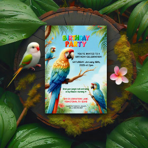 Tropical Jungle Birthday Party Invitation for Kids