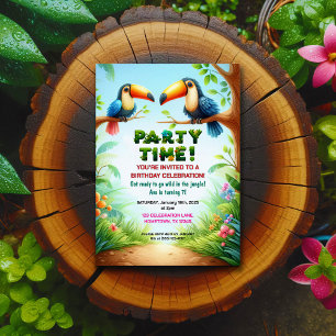 Tropical Jungle Birthday Party Invitation for Kids