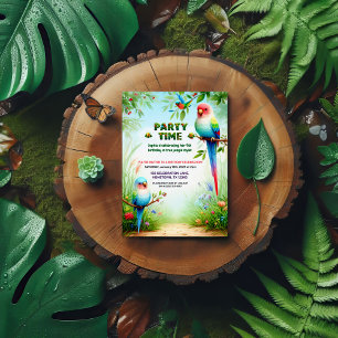 Tropical Jungle Birthday Party Invitation for Kids