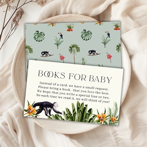 Tropical Jungle Boy Books for Baby Shower  Enclosure Card