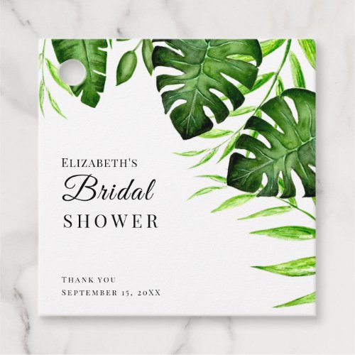 Tropical Jungle Bridal Shower Watercolor Greenery Favor Tags
