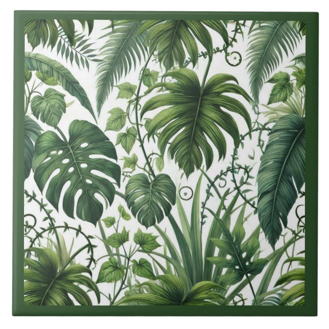 Tropical Jungle Ceramic Tile (Front)