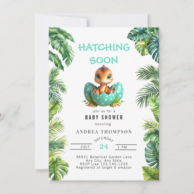 Tropical Jungle | Cute Baby Shower Invitation (Front)
