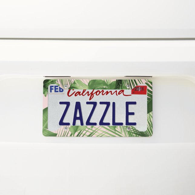Tropical Jungle Day Leaves Siesta #2 #tropical   License Plate Frame (On Car)