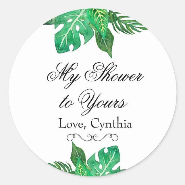 Tropical Jungle Favor Stickers (Front)