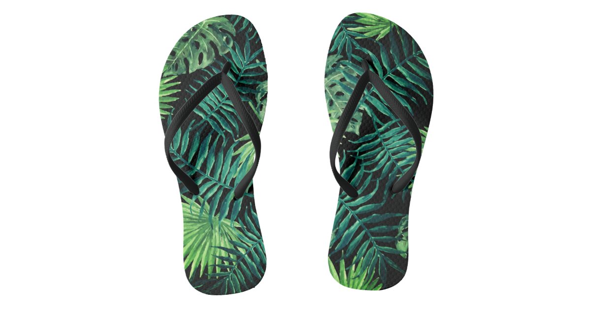 Tropical Jungle Flip Flops | Zazzle