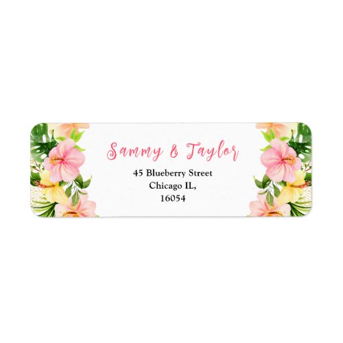Tropical Jungle Floral and Foliage Label