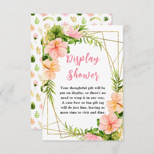 Tropical Jungle Floral Baby Display Shower Enclosure Card