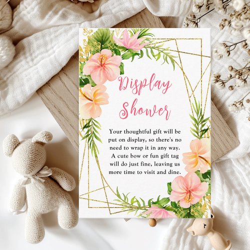 Tropical Jungle Floral Baby Display Shower Enclosure Card