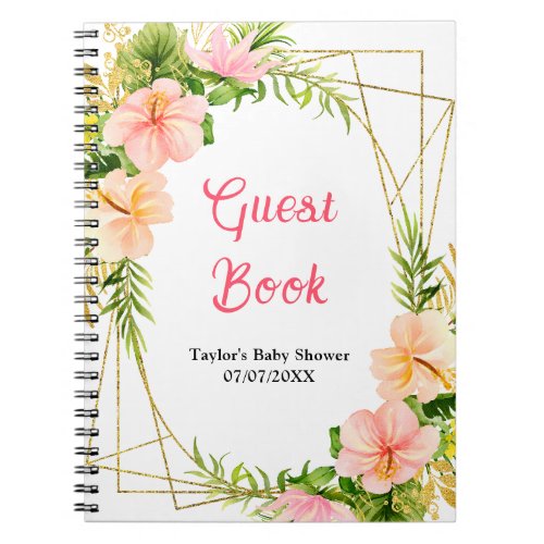 Tropical Jungle Floral Baby Shower Guest Book