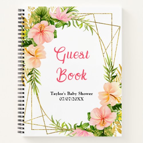 Tropical Jungle Floral Baby Shower Guest Book