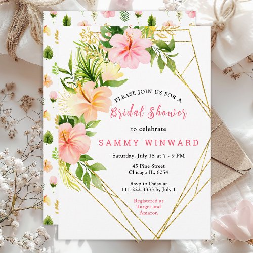 Tropical Jungle Floral Bridal Shower Invitation