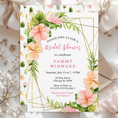 Tropical Jungle Floral Bridal Shower Invitation