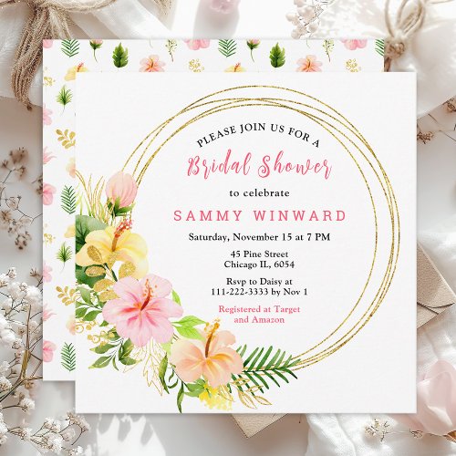 Tropical Jungle Floral Bridal Shower Invitation