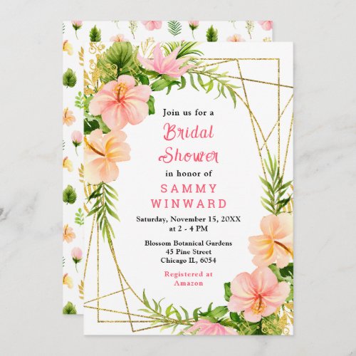 Tropical Jungle Floral Bridal Shower Invitation