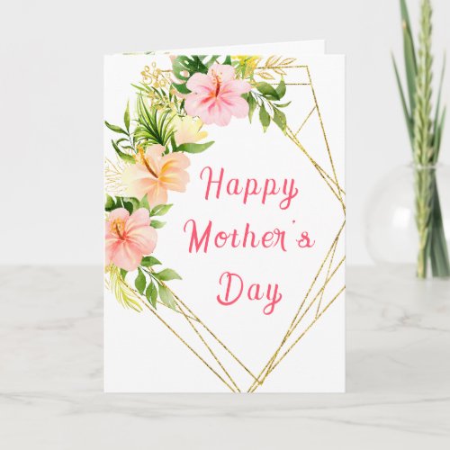 Tropical Jungle Floral Happy Mothers Day Card