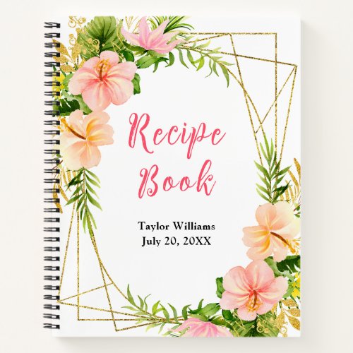 Tropical Jungle Floral Recipe Book