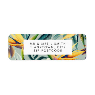tropical jungle floral return address label