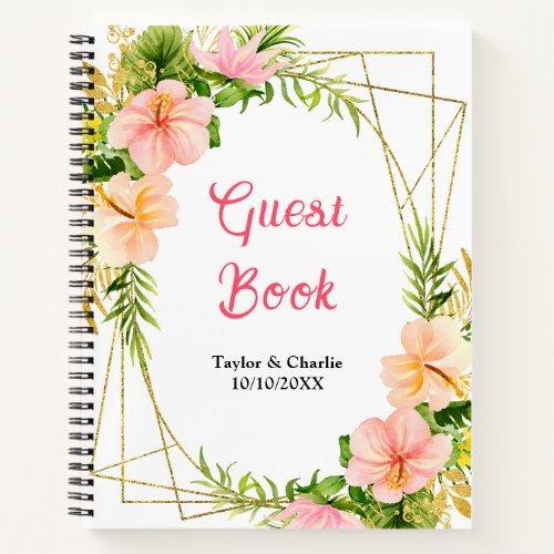 Tropical Jungle Floral Wedding Guest Book