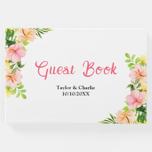 Tropical Jungle Floral Wedding Guest Book