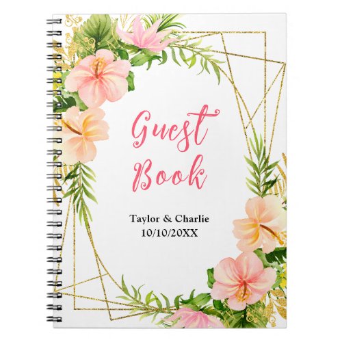 Tropical Jungle Floral Wedding Guest Book