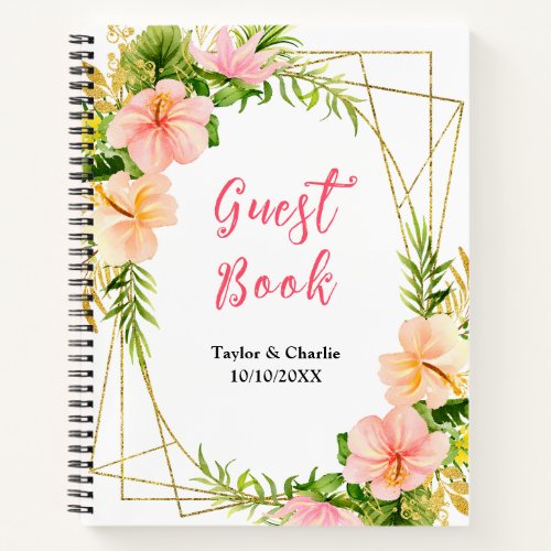 Tropical Jungle Floral Wedding Guest Book