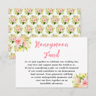 Tropical Jungle Floral Wedding Honeymoon Fund Enclosure Card
