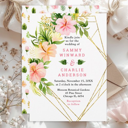 Tropical Jungle Floral Wedding Invitation