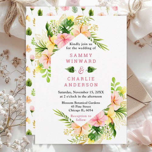 Tropical Jungle Floral Wedding Invitation