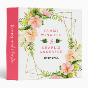 Tropical Jungle Floral Wedding Photo Album 3 Ring Binder