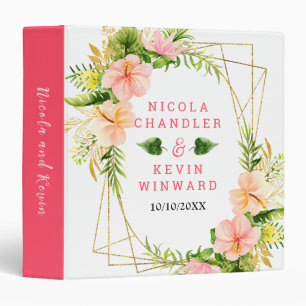 Tropical Jungle Floral Wedding Photo Album 3 Ring Binder