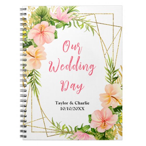 Tropical Jungle Floral Wedding Planner Notebook