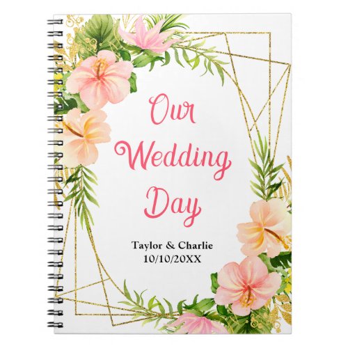 Tropical Jungle Floral Wedding Planner Notebook