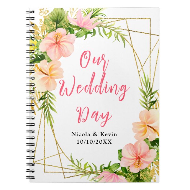 Tropical Jungle Floral Wedding Planner Notebook (Front)