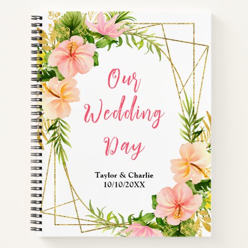 Tropical Jungle Floral Wedding Planner Notebook