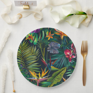 Tropical Jungle Flowers  Paper Plates