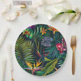 Tropical Jungle Flowers  Paper Plates