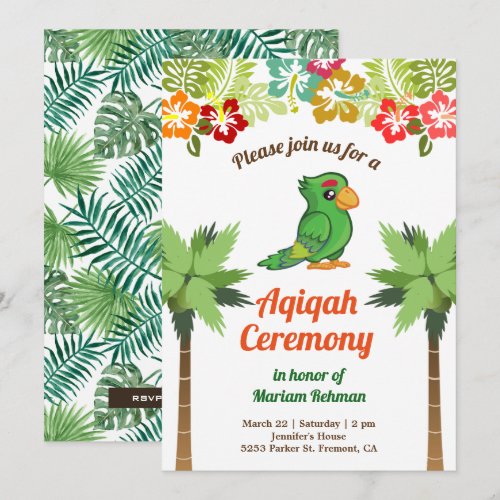 Tropical Jungle Forest Baby Parrot Aqiqah