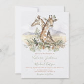 Tropical Jungle Giraffe Wedding invitations (Front)