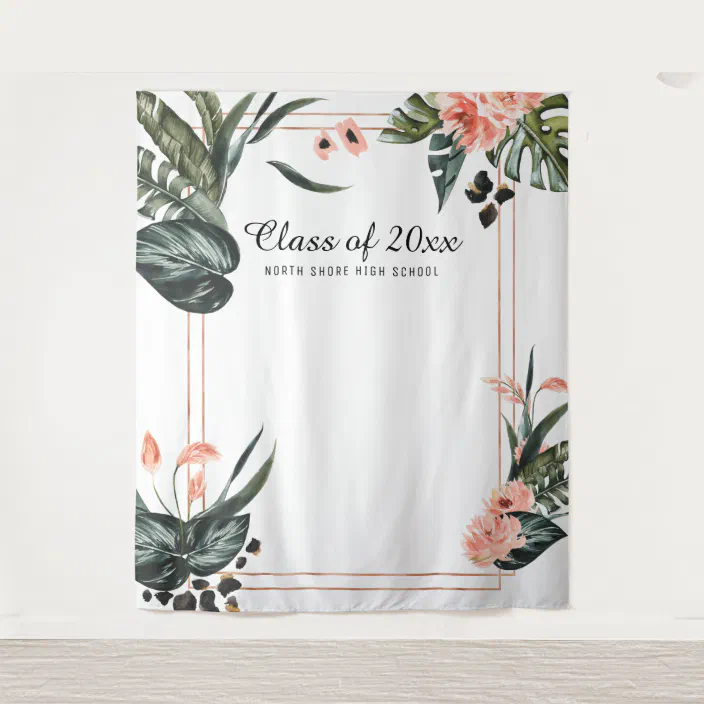 Tropical Jungle Graduation Photo Booth Backdrop Zazzle Com