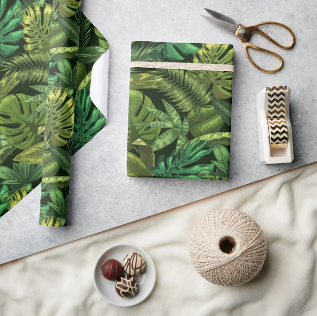 Tropical Jungle Green  Wrapping Paper (Crafts)