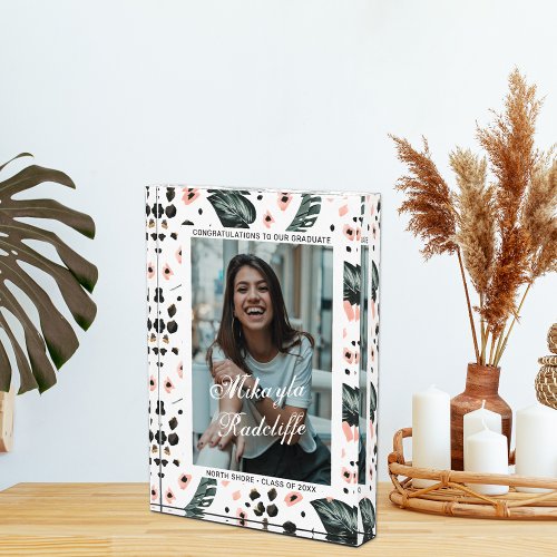 Tropical Jungle Greenery  Graduation Photo Block