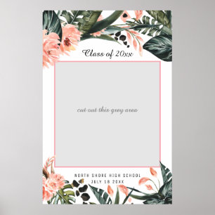Tropical Jungle Greenery Graduation Photo Prop Poster