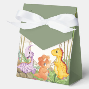 Tropical Jungle Jurassic Dinosaur Baby Shower Favor Boxes