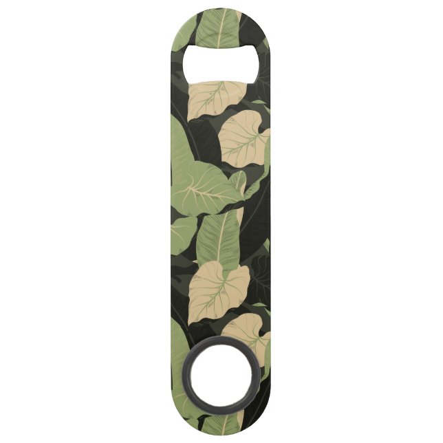 Tropical Jungle Leaves Bar Key (Front)