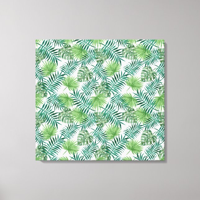 Tropical Jungle Leaves Canvas Print (Front)