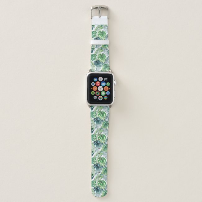 Tropical Jungle Leaves Design Apple Watch Band